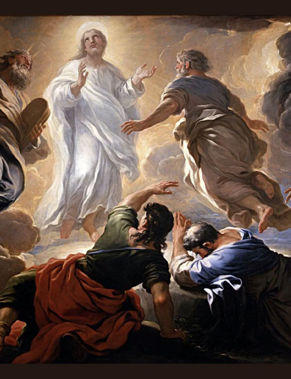 From the shining cloud the Father’s voice is heard: This is my beloved Son, hear him.
Matthew 17:5